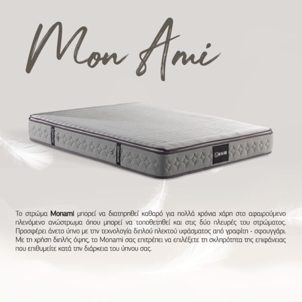 MON AMI ΣΤΡΩΜΑ 160x200cm ΓΚΡΙ 200x160x28cm 09-0945 - Image 2
