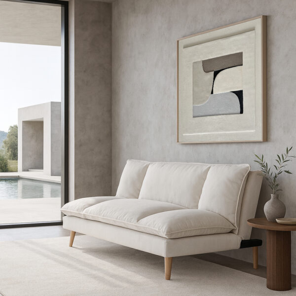 COZY ΚΑΝΑΠΕΣ ΚΡΕΒΑΤΙ 3ΘΕΣΙΟΣ BEIGE 191x103x84cm 70-0357 - Image 2