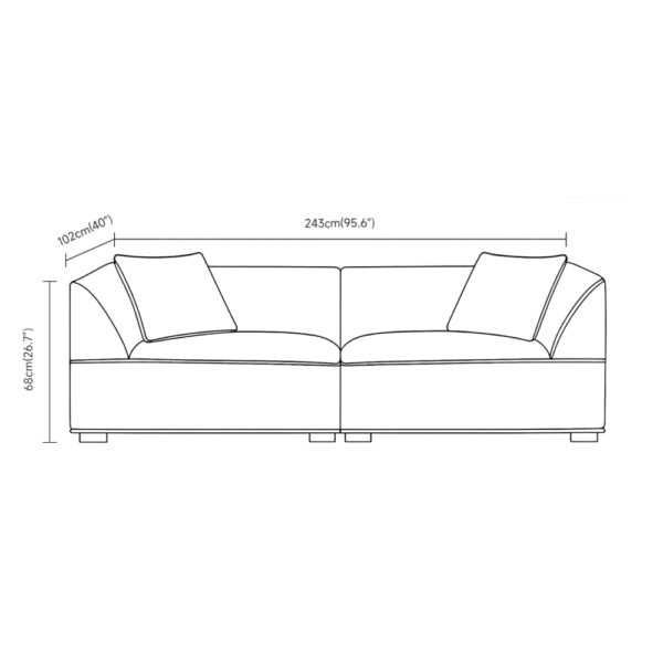 RULER ΚΑΝΑΠΕΣ 3ΘΕΣΙΟΣ ΓΚΡΙ 243x101x69cm 70-0436 - Image 4