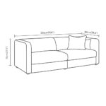 ALBA ΚΑΝΑΠΕΣ 3ΘΕΣΙΟΣ OFF WHITE 256x88x70cm 70-0440 - Image 5