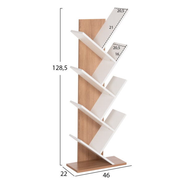 ΒΙΒΛΙΟΘΗΚΗ LIANA HM9028.14 ΜΕΛΑΜΙΝΗ SONAMA/ΛΕΥΚΟ 46x22x128,5Yεκ. - Image 2