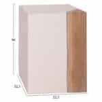 ΒΟΗΘΗΤΙΚΟ ΤΡΑΠΕΖΙ LEIA-ΣΚΑΜΠΟ HM18163.02 FIBER CEMENT ΛΕΥΚΟ-ΞΥΛΟ TEAK 32.5x32.5x46Υεκ. - Image 2