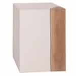 ΒΟΗΘΗΤΙΚΟ ΤΡΑΠΕΖΙ LEIA-ΣΚΑΜΠΟ HM18163.02 FIBER CEMENT ΛΕΥΚΟ-ΞΥΛΟ TEAK 32.5x32.5x46Υεκ.