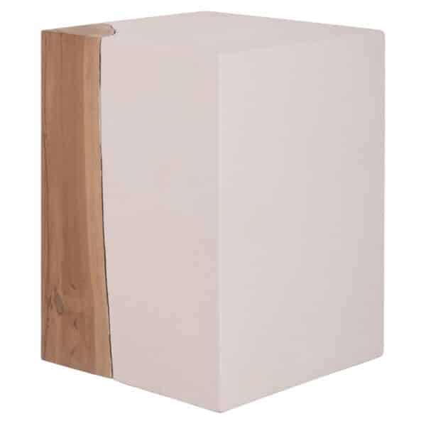 ΒΟΗΘΗΤΙΚΟ ΤΡΑΠΕΖΙ LEIA-ΣΚΑΜΠΟ HM18163.02 FIBER CEMENT ΛΕΥΚΟ-ΞΥΛΟ TEAK 32.5x32.5x46Υεκ. - Image 5