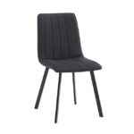BETTY Καρέκλα Μέταλλο Βαφή Μαύρο, Ύφασμα Suede Μαύρο 45x60x87cm