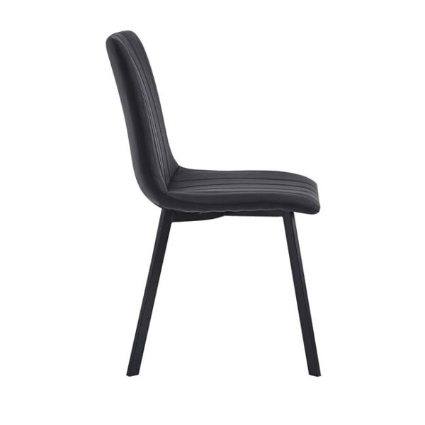 BETTY Καρέκλα Μέταλλο Βαφή Μαύρο, Ύφασμα Suede Μαύρο 45x60x87cm - Image 3