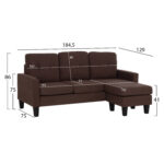 ΚΑΝΑΠΕΣ ΓΩΝΙΑ ΑΝΑΣΤΡΕΨΙΜΗ MEGGY HM3297.12 ΚΑΦΕ ΥΦΑΣΜΑ 184.5x129x86Yεκ. - Image 2