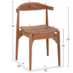 ΚΑΡΕΚΛΑ ΤΡΑΠΕΖΑΡΙΑΣ ΕΞ.ΧΩΡΟΥ DONNY HM6378 ΞΥΛΟ TEAK 52x54x74Υεκ. - Image 2