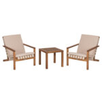 LOUNGE ΣΕΤ ΕΞ.ΧΩΡΟΥ 3ΤΜΧ DAME HM10982 ΞΥΛΟ ΑΚΑΚΙΑΣ--ΣΧΟΙΝΙ STRAP & ΜΑΞΙΛΑΡΙΑ ΣΕ ΜΠΕΖ