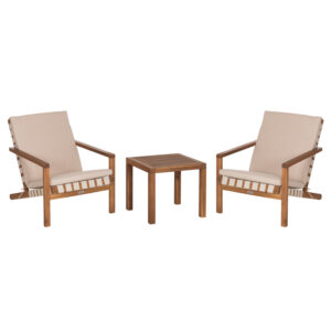 LOUNGE ΣΕΤ ΕΞ.ΧΩΡΟΥ 3ΤΜΧ DAME HM10982 ΞΥΛΟ ΑΚΑΚΙΑΣ--ΣΧΟΙΝΙ STRAP & ΜΑΞΙΛΑΡΙΑ ΣΕ ΜΠΕΖ