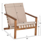 LOUNGE ΣΕΤ ΕΞ.ΧΩΡΟΥ 3ΤΜΧ DAME HM10982 ΞΥΛΟ ΑΚΑΚΙΑΣ--ΣΧΟΙΝΙ STRAP & ΜΑΞΙΛΑΡΙΑ ΣΕ ΜΠΕΖ - Image 3