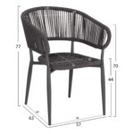 ΠΟΛΥΘΡΟΝΑ ΑΛΟΥΜΙΝΙΟΥ EULO HM5783.21 ΓΚΡΙ-ΤWISTED RATTAN ΓΚΡΙ 57x63x77Υεκ. - Image 2