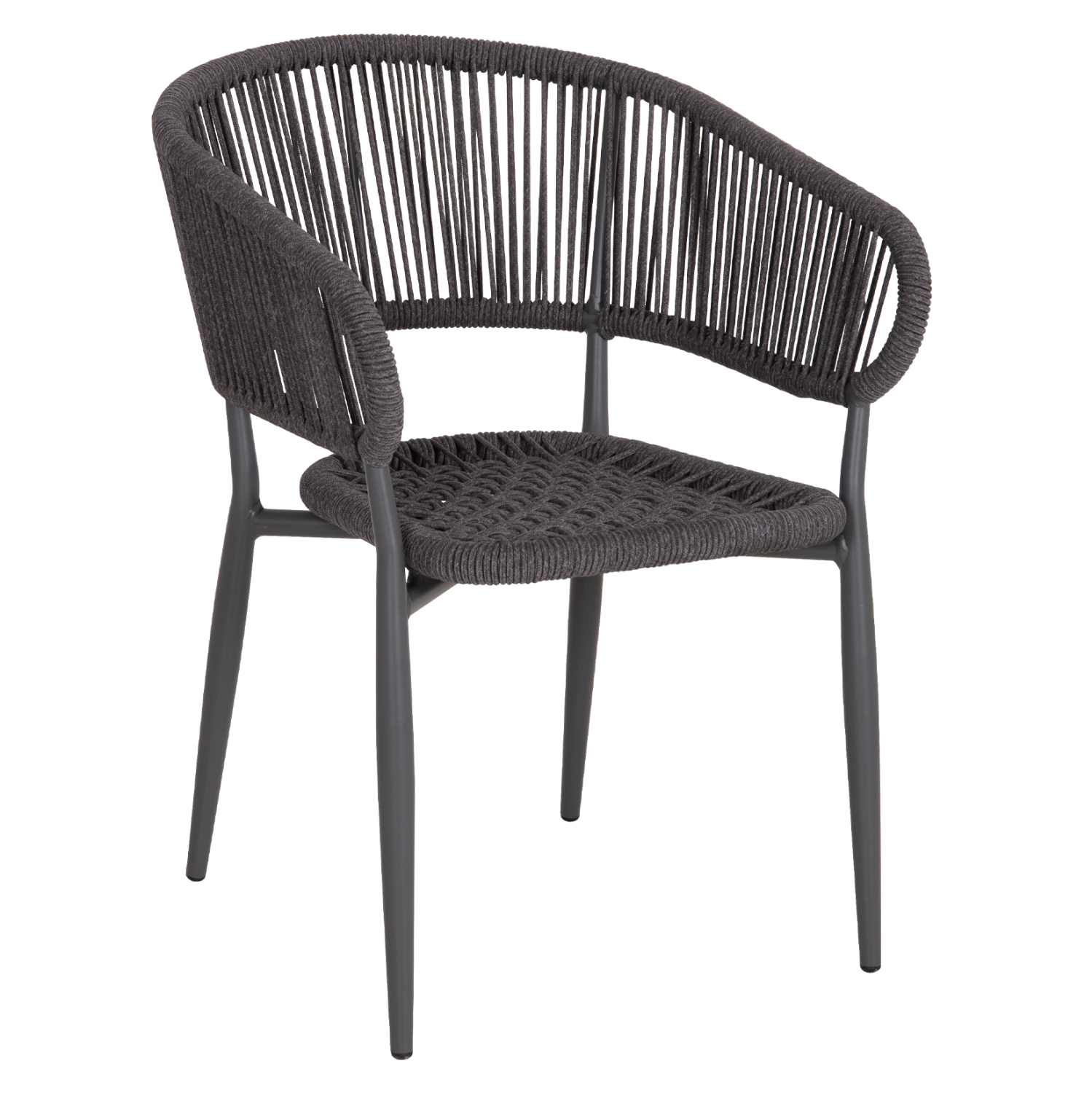 HM5783.21 ΠΟΛΥΘΡΟΝΑ ΑΛΟΥΜΙΝΙΟΥ EULO HM5783.21 ΓΚΡΙ-ΤWISTED RATTAN ΓΚΡΙ 57x63x77Υεκ. - Image 1