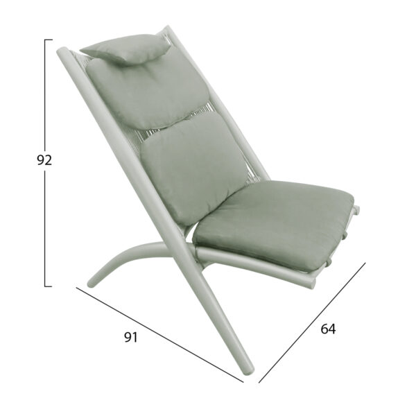 ΠΟΛΥΘΡΟΝΑ RELAX REMUS HM6642.07 ΑΛΟΥΜΙΝΙΟ & ΣΧΟΙΝΙ OLEFIN ΣΕ OLIVE GREEN 63x87x94Υεκ - Image 2