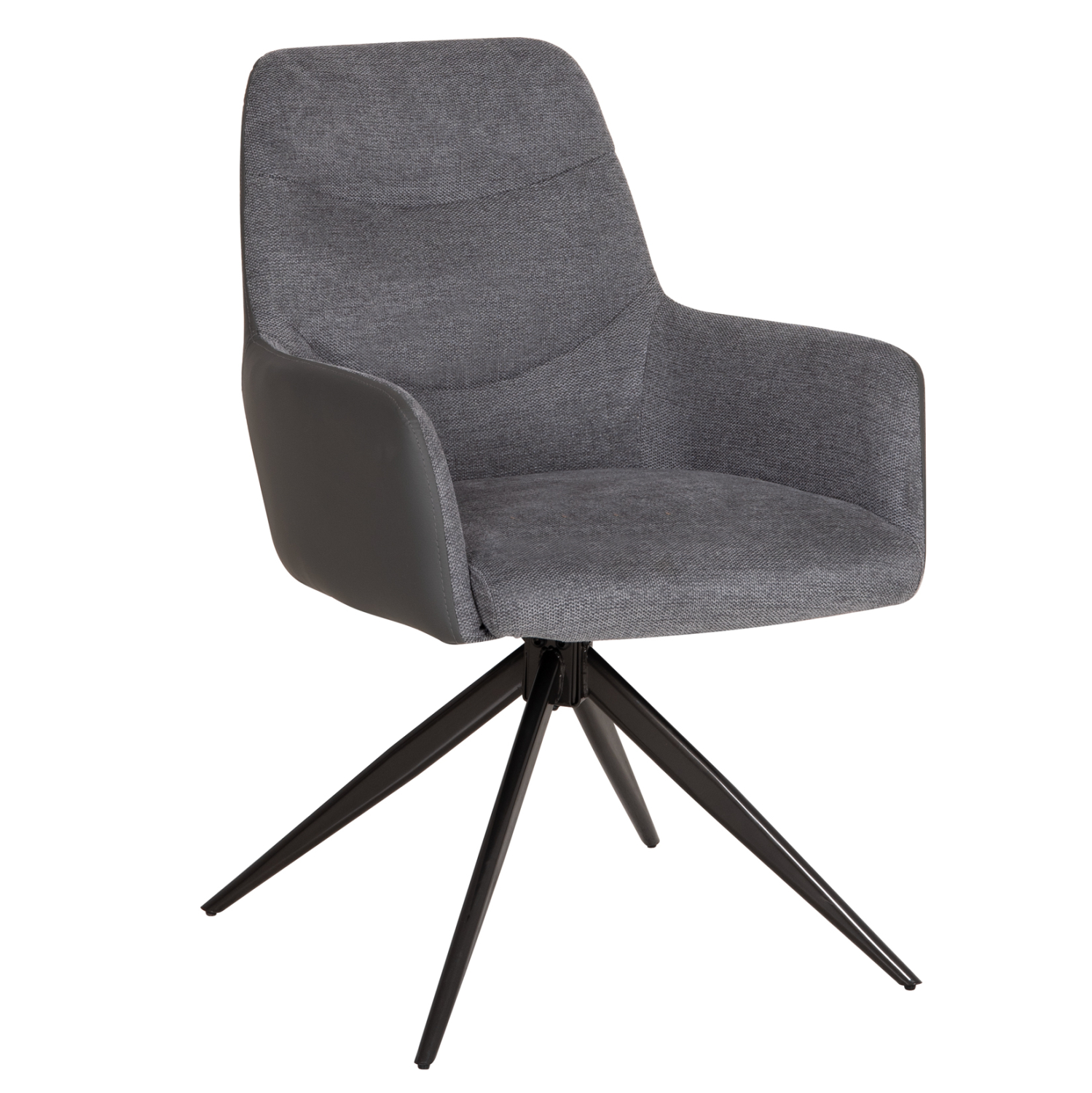 HM18409.01 ΠΟΛΥΘΡΟΝΑ ΤΡΑΠΕΖΑΡΙΑΣ VANTER HM18409.01 ΥΦΑΣΜΑ & PU ΓΚΡΙ--ΜΕΤΑΛ.ΠΟΔΙΑ 58x65x84Υεκ. - Image 1
