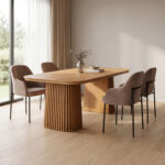 ΣΕΤ ΤΡΑΠΕΖΑΡΙΑΣ 5ΤΜΧ ΕΠΕΚΤΕΙΝΟΜΕΝΟ VERLO HM12106.03 MDF--ΥΦΑΣΜΑ TAUPE - Image 2
