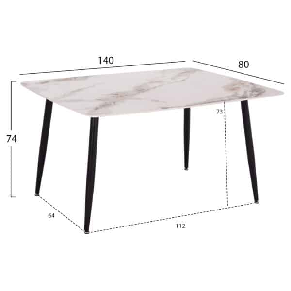 ΣΕΤ ΤΡΑΠΕΖΑΡΙΑΣ 5ΤΜΧ RAVEN HM12116.02 ΚΕΡΑΜΙΚΟ TOP ΛΕΥΚΟ/ΚΑΦΕ ΜΑΡΜΑΡΟ--ΣΑΠΙΟ ΜΗΛΟ ΒΕΛΟΥΔΟ - Image 2