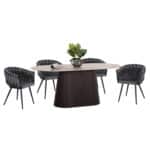 ΣΕΤ ΤΡΑΠΕΖΑΡΙΑΣ 5ΤΜΧ CATER HM12118.01 ΚΕΡΑΜΙΚΟ TOP ΟΒΑΛ--ΓΚΡΙ ΒΕΛΟΥΔΟ