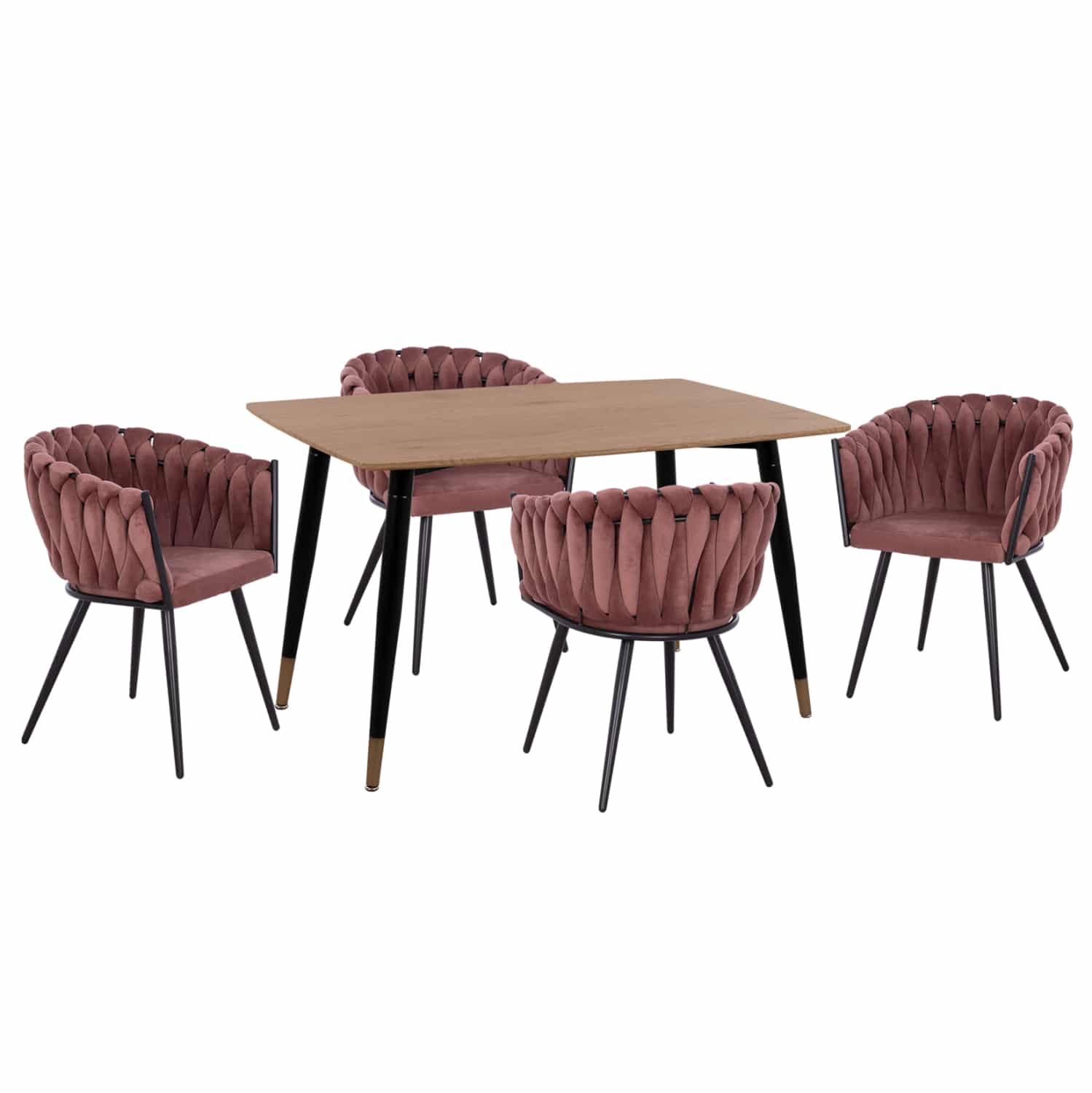 HM12122.01 ΣΕΤ ΤΡΑΠΕΖΑΡΙΑΣ 5ΤΜΧ ALIZA HM12122.01 MDF TOP ΣΕ ΦΥΣΙΚΟ--ΣΑΠΙΟ ΜΗΛΟ ΒΕΛΟΥΔΟ - Image 1