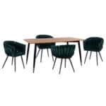 ΣΕΤ ΤΡΑΠΕΖΑΡΙΑΣ 5ΤΜΧ JOLIE HM12123.01 MDF TOP ΣΕ ΦΥΣΙΚΟ--ΚΥΠΑΡΙΣΣΙ ΒΕΛΟΥΔΟ