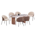 ΣΕΤ ΤΡΑΠΕΖΑΡΙΑΣ 7ΤΜΧ DETTON HM12100.02 ΚΕΡΑΜΙΚΟ TOP PANDORA--ΥΦΑΣΜΑ ΜΠΕΖ/ΚΑΦΕ