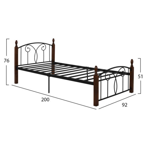 ΣΕΤ ΥΠΝΟΔΩΜΑΤΙΟΥ ΜΕ ΣΤΡΩΜΑ 3ΤΜΧ HM11217 RUBBERWOOD-ΜΕΤΑΛΛΟ - Image 3