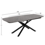 ΤΡΑΠΕΖΙ ΕΠΕΚΤΕΙΝΟΜΕΝΟ VANTA HM18408 ΚΕΡΑΜΙΚΟ TOP ΣΕ ΓΚΡΙ ΜΑΡΜΑΡΟ 136-199x90x77Υεκ - Image 2