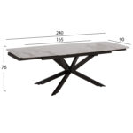 ΤΡΑΠΕΖΙ ΕΠΕΚΤΕΙΝΟΜΕΝΟ AIRA HM18411 ΚΕΡΑΜΙΚΟ TOP ΣΕ ΛΕΥΚΟ/ΚΑΦΕ ΜΑΡΜΑΡΟ 165/240x90x76Υεκ - Image 2