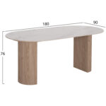 ΤΡΑΠΕΖΙ ΤΡΑΠΕΖΑΡΙΑΣ MELLOW HM18416 MDF ΠΟΔΙΑ ΣΕ ΦΥΣΙΚΟ--ΚΕΡΑΜΙΚΟ TOP 180x90x76Υεκ. - Image 2