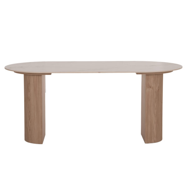 ΤΡΑΠΕΖΙ ΤΡΑΠΕΖΑΡΙΑΣ MELLOW HM18416 MDF ΠΟΔΙΑ ΣΕ ΦΥΣΙΚΟ--ΚΕΡΑΜΙΚΟ TOP 180x90x76Υεκ. - Image 3