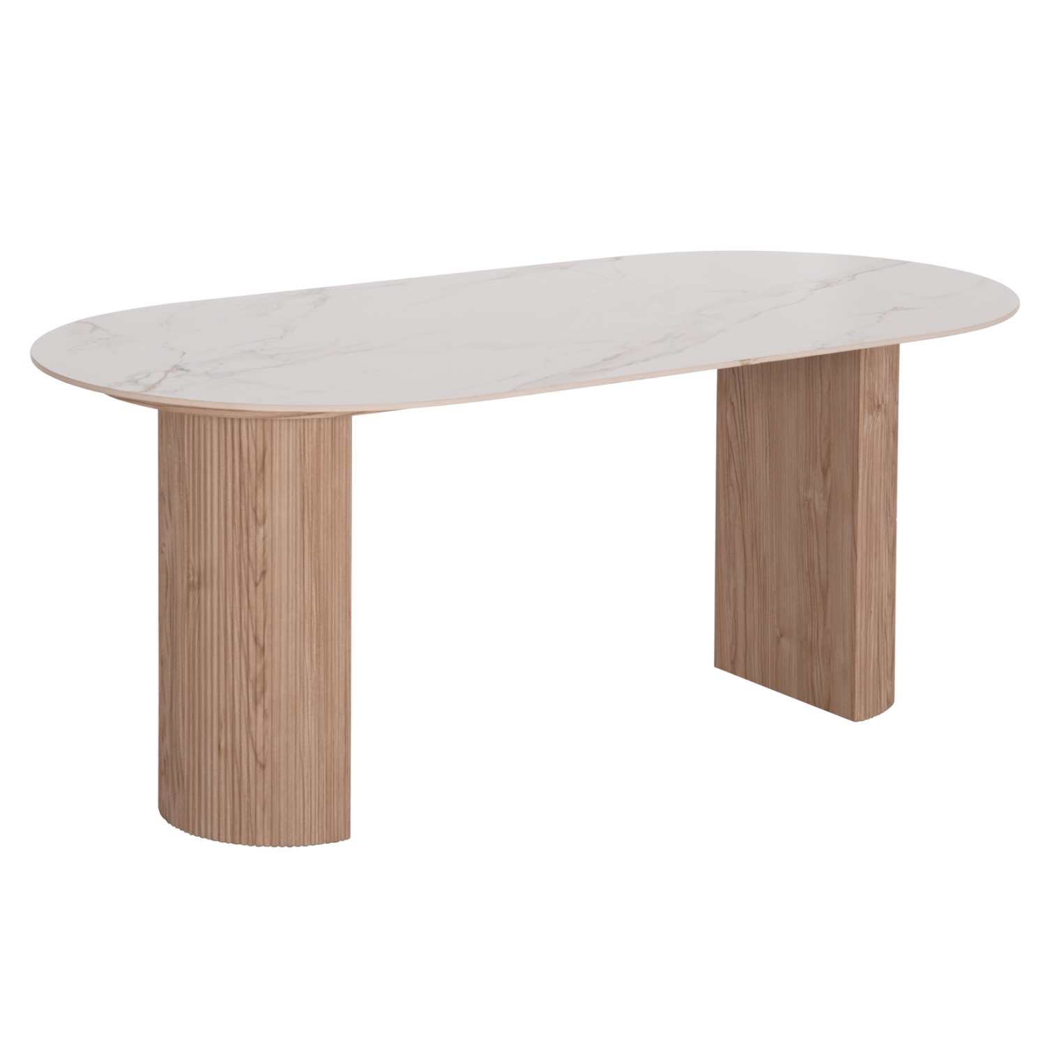 HM18416 ΤΡΑΠΕΖΙ ΤΡΑΠΕΖΑΡΙΑΣ MELLOW HM18416 MDF ΠΟΔΙΑ ΣΕ ΦΥΣΙΚΟ--ΚΕΡΑΜΙΚΟ TOP 180x90x76Υεκ. - Image 1