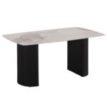 ΤΡΑΠΕΖΙ ΤΡΑΠΕΖΑΡΙΑΣ MINAO HM18418 MDF ΠΟΔΙΑ ΣΕ ΣΚΟΥΡΟ ΓΚΡΙ--ΚΕΡΑΜΙΚΟ TOP 160x90x75Υεκ