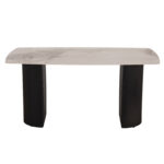 ΤΡΑΠΕΖΙ ΤΡΑΠΕΖΑΡΙΑΣ MINAO HM18418 MDF ΠΟΔΙΑ ΣΕ ΣΚΟΥΡΟ ΓΚΡΙ--ΚΕΡΑΜΙΚΟ TOP 160x90x75Υεκ - Image 3