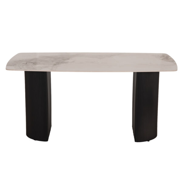 ΤΡΑΠΕΖΙ ΤΡΑΠΕΖΑΡΙΑΣ MINAO HM18418 MDF ΠΟΔΙΑ ΣΕ ΣΚΟΥΡΟ ΓΚΡΙ--ΚΕΡΑΜΙΚΟ TOP 160x90x75Υεκ - Image 3