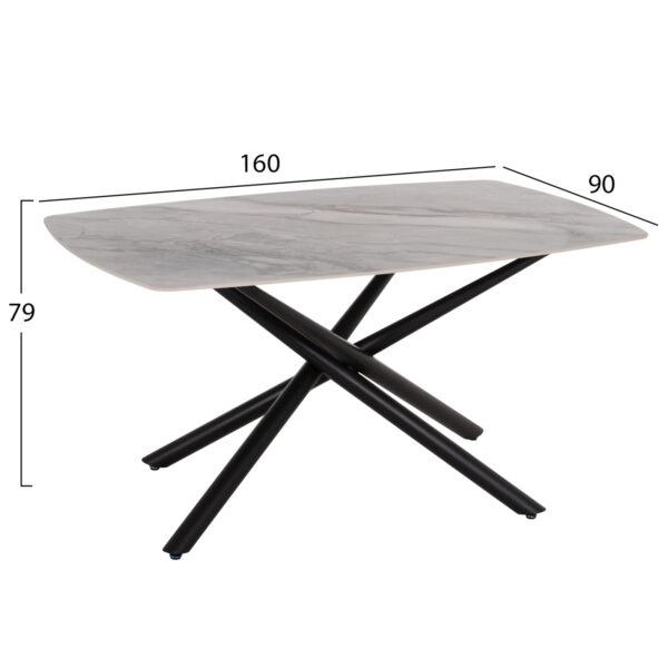 ΤΡΑΠΕΖΙ ΤΡΑΠΕΖΑΡΙΑΣ ISKA HM18420 ΚΕΡΑΜΙΚΟ TOP ΣΕ ΛΕΥΚΟ/ΚΑΦΕ ΜΑΡΜΑΡΟ 160x90x79Υεκ - Image 2
