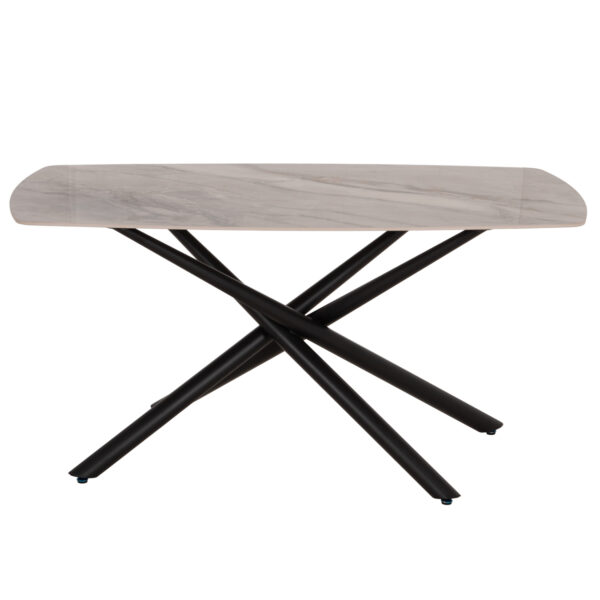 ΤΡΑΠΕΖΙ ΤΡΑΠΕΖΑΡΙΑΣ ISKA HM18420 ΚΕΡΑΜΙΚΟ TOP ΣΕ ΛΕΥΚΟ/ΚΑΦΕ ΜΑΡΜΑΡΟ 160x90x79Υεκ - Image 3