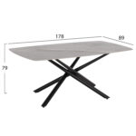 ΤΡΑΠΕΖΙ ΤΡΑΠΕΖΑΡΙΑΣ ISKA HM18423 ΚΕΡΑΜΙΚΟ TOP ΣΕ ΛΕΥΚΟ/ΚΑΦΕ ΜΑΡΜΑΡΟ 178x89x79Υεκ - Image 2