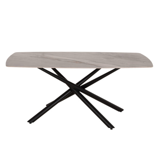 ΤΡΑΠΕΖΙ ΤΡΑΠΕΖΑΡΙΑΣ ISKA HM18423 ΚΕΡΑΜΙΚΟ TOP ΣΕ ΛΕΥΚΟ/ΚΑΦΕ ΜΑΡΜΑΡΟ 178x89x79Υεκ - Image 3
