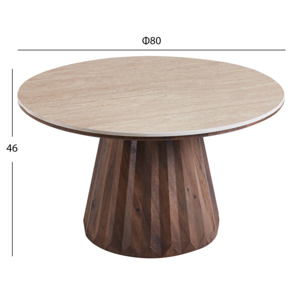 ΤΡΑΠΕΖΙΑ ΣΑΛΟΝΙΟΥ 2ΤΜΧ WALDEN HM12108 ΚΕΡΑΜΙΚΑ TOP--MDF ΒΑΣΕΙΣ Φ80+Φ46εκ. - Image 3