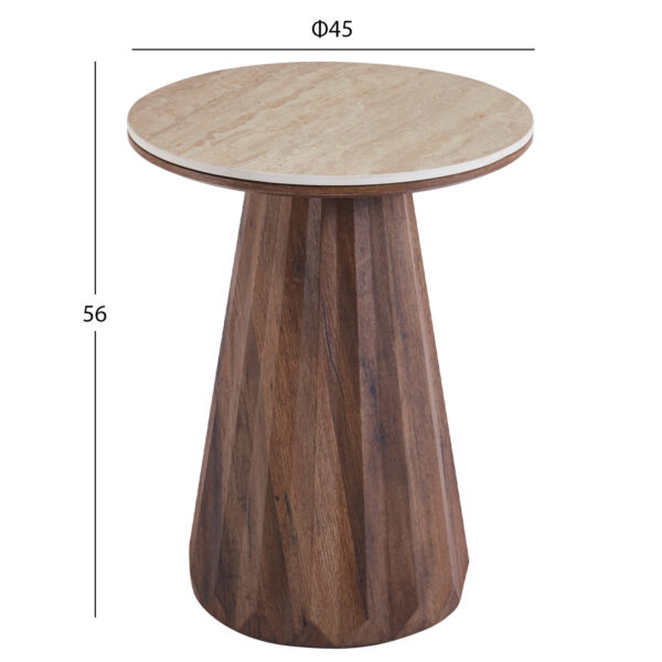 ΤΡΑΠΕΖΙΑ ΣΑΛΟΝΙΟΥ 2ΤΜΧ WALDEN HM12108 ΚΕΡΑΜΙΚΑ TOP--MDF ΒΑΣΕΙΣ Φ80+Φ46εκ. - Image 4