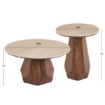 ΤΡΑΠΕΖΙΑ ΣΑΛΟΝΙΟΥ 2ΤΜΧ VENERA HM12109 ΚΕΡΑΜΙΚΑ TOP--MDF ΒΑΣΕΙΣ Φ80+Φ45εκ. - Image 3