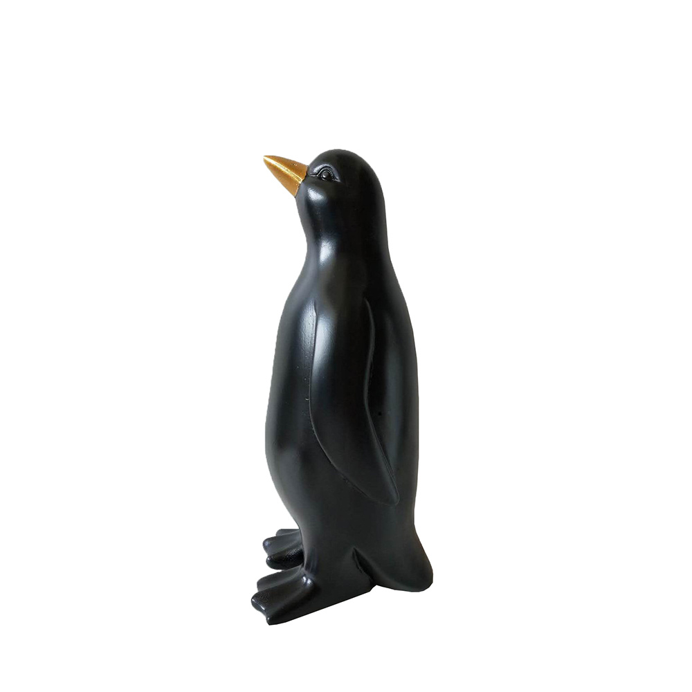 016220-h5FAW-first-_1 PENGUIN ΧΡΙΣΤΟΥΓΕΝΝΙΑΤΙΚΟ ΔΙΑΚΟΣΜΗΤΙΚΟ ΠΙΝΓΚΟΥΙΝΟΣ 13x13x29cm POLYRESIN ΜΑΥΡΟ ΧΡΥΣΟ 016220 - Image 1