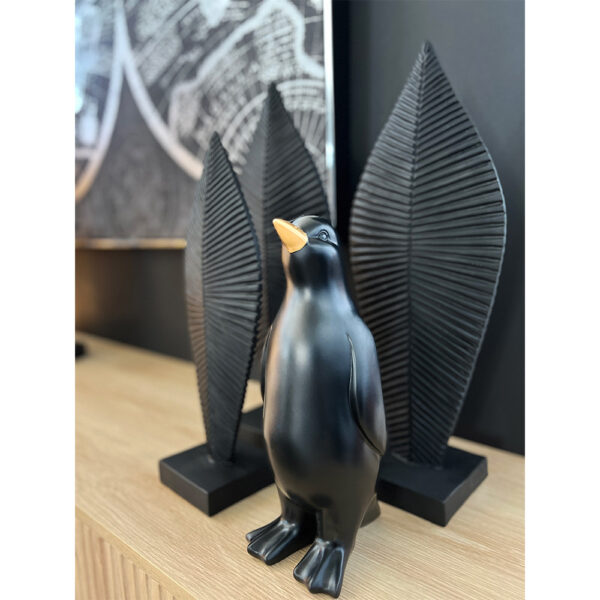 PENGUIN ΧΡΙΣΤΟΥΓΕΝΝΙΑΤΙΚΟ ΔΙΑΚΟΣΜΗΤΙΚΟ ΠΙΝΓΚΟΥΙΝΟΣ 13x13x29cm POLYRESIN ΜΑΥΡΟ ΧΡΥΣΟ 016220 - Image 2