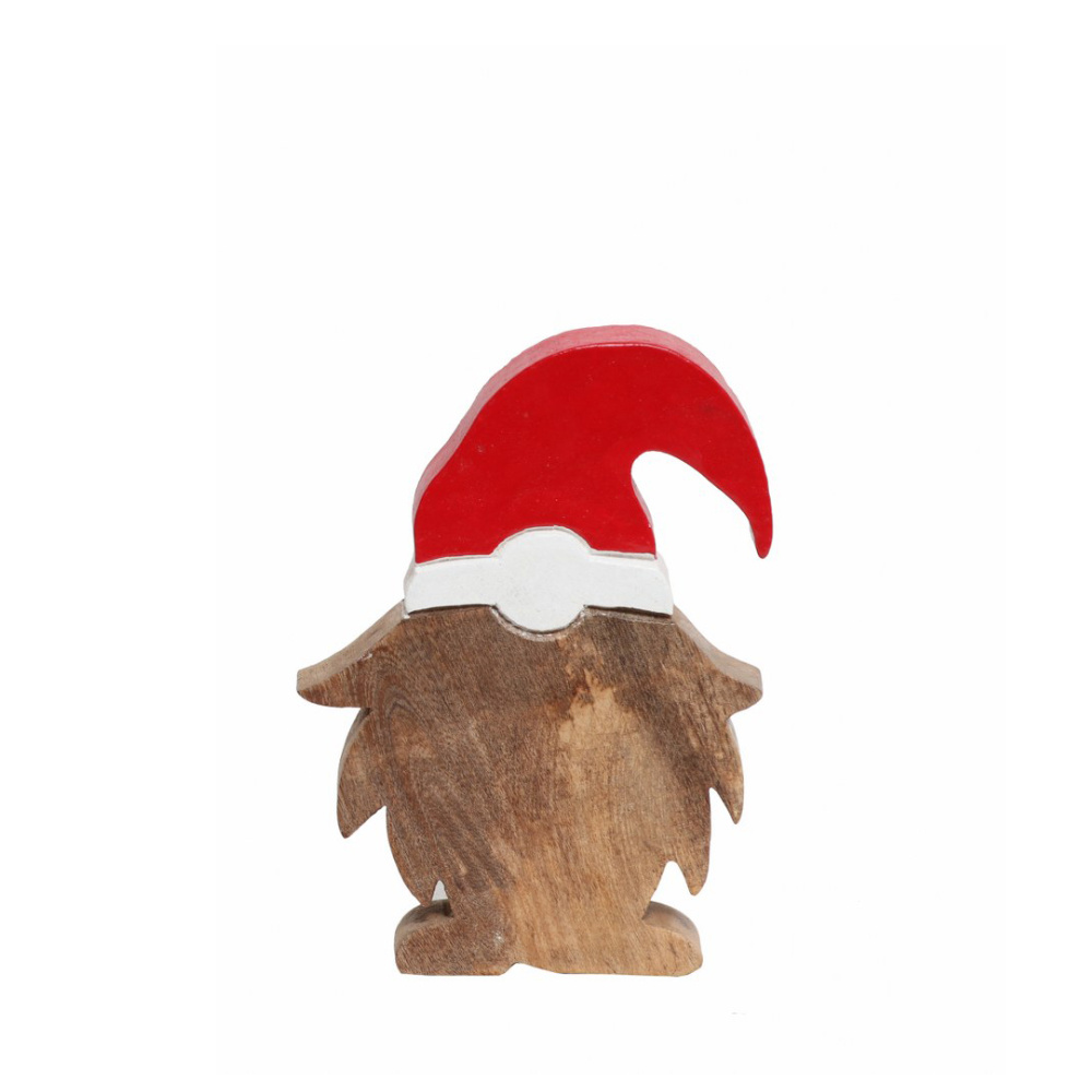 023854-K5aCW-first-_1 WOODY SANTA ΧΡΙΣΤΟΥΓΕΝΝΙΑΤΙΚΟ ΔΙΑΚΟΣΜΗΤΙΚΟ ΑΓΙΟΣ ΒΑΣΙΛΗΣ 14x3x20cm ΞΥΛΟ MANGO ΦΥΣΙΚΟ ΚΟΚΚΙΝΟ 023854 - Image 1