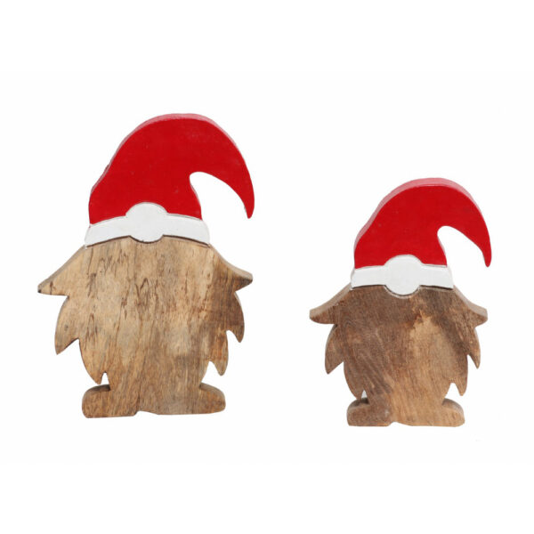 WOODY SANTA ΧΡΙΣΤΟΥΓΕΝΝΙΑΤΙΚΟ ΔΙΑΚΟΣΜΗΤΙΚΟ ΑΓΙΟΣ ΒΑΣΙΛΗΣ 14x3x20cm ΞΥΛΟ MANGO ΦΥΣΙΚΟ ΚΟΚΚΙΝΟ 023854 - Image 3