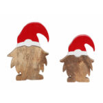 WOODY SANTA ΧΡΙΣΤΟΥΓΕΝΝΙΑΤΙΚΟ ΔΙΑΚΟΣΜΗΤΙΚΟ ΑΓΙΟΣ ΒΑΣΙΛΗΣ 17x3x25cm ΞΥΛΟ MANGO ΦΥΣΙΚΟ ΚΟΚΚΙΝΟ 023855 - Image 3