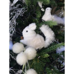 POWDER SQUIRREL ΧΡΙΣΤΟΥΓΕΝΝΙΑΤΙΚΟ ΣΤΟΛΙΔΙ ΣΚΙΟΥΡΟΣ 15x8x13cm POLYFOAM ΛΕΥΚΟ ΥΦΑΣΜΑ 024273 - Image 2