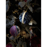 MOONLIGHT ΧΡΙΣΤΟΥΓΕΝΝΙΑΤΙΚΗ ΜΠΑΛΑ 8x8x8cm POLYFOAM ΓΚΡΙ ΧΡΥΣΟ ΥΦΑΣΜΑ 024283 - Image 2