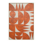 GEOMETRIC CUBISM ΠΙΝΑΚΑΣ ΔΙΑΚΟΣΜΗΣΗΣ ΜΕ ΚΟΡΝΙΖΑ 80x120x4cm ΚΑΜΒΑΣ TERRACOTTA ΞΥΛΟ ΦΥΣΙΚΟ 029738