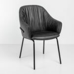TOSCA ΚΑΡΕΚΛΑ ΠΟΛΥΘΡΟΝΑ ΓΚΡΙ ΜΑΥΡΟ ΜΑΤ 62x63x90.5cm 03-1192